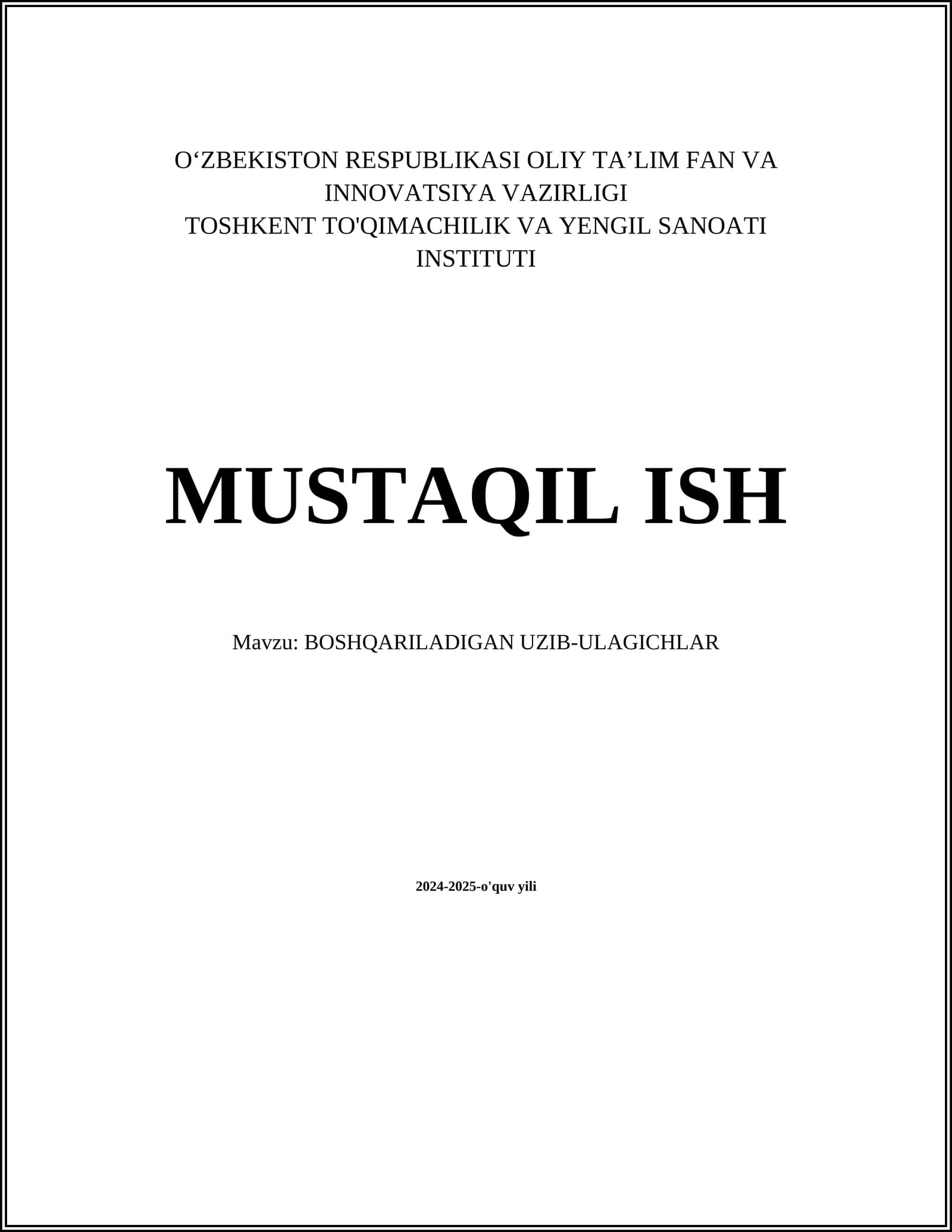 BOSHQARILADIGAN UZIB-ULAGICHLAR