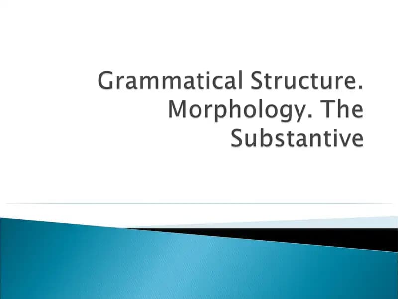 Three grammatical categories in OE substantives