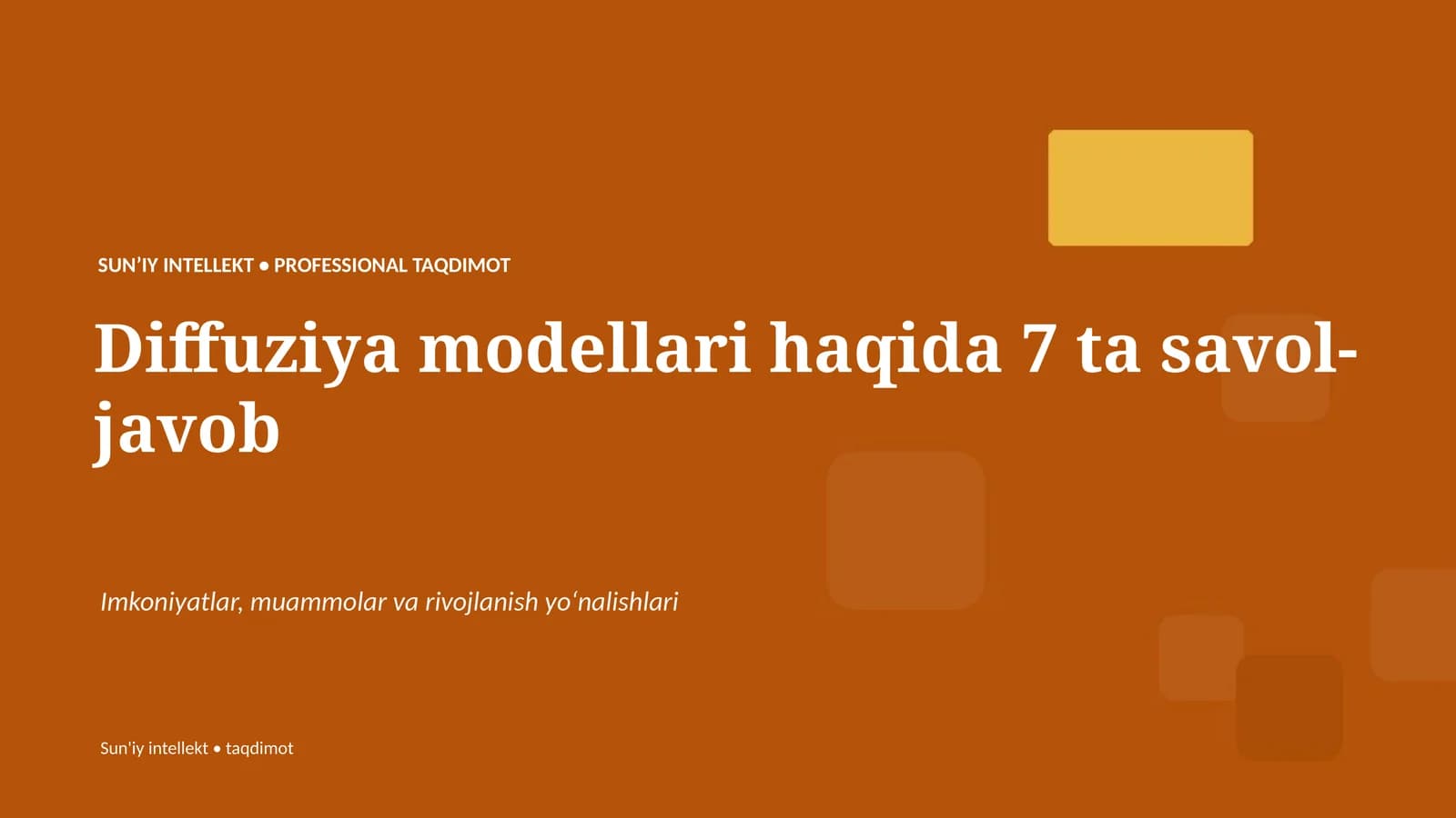 Diffuziya modellari haqida 7 ta savol-javob