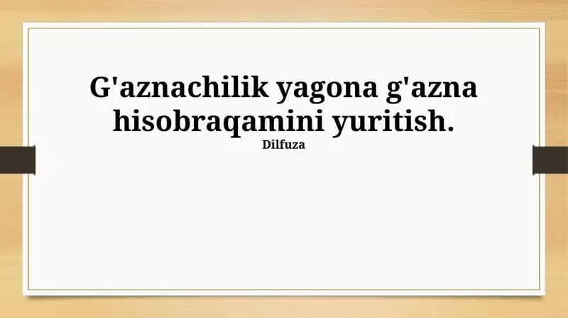 Yagona G'aznachilik Hisobi Boshqaruvi