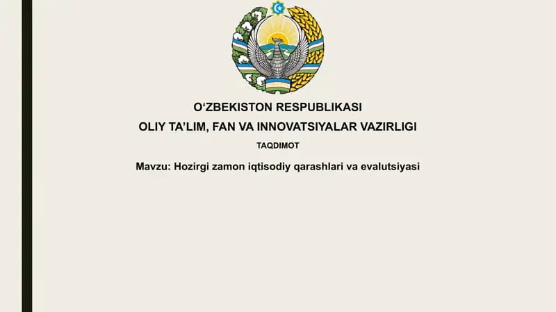 Evolyutsion Iqtisodiyotning Asosiy Tamoyillari va Modellari