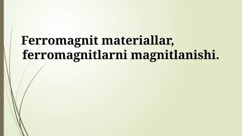 Ferromagnet materiallar