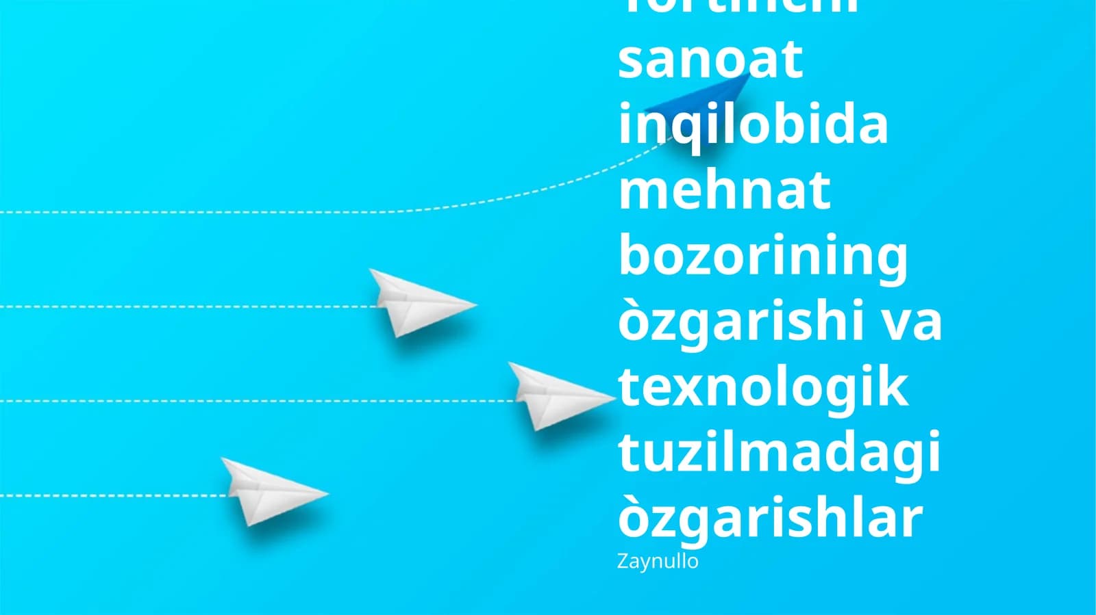 Tòrtinchi sanoat inqilobida mehnat bozorining òzgarishi va texnologik tuzilmadagi òzgarishlar