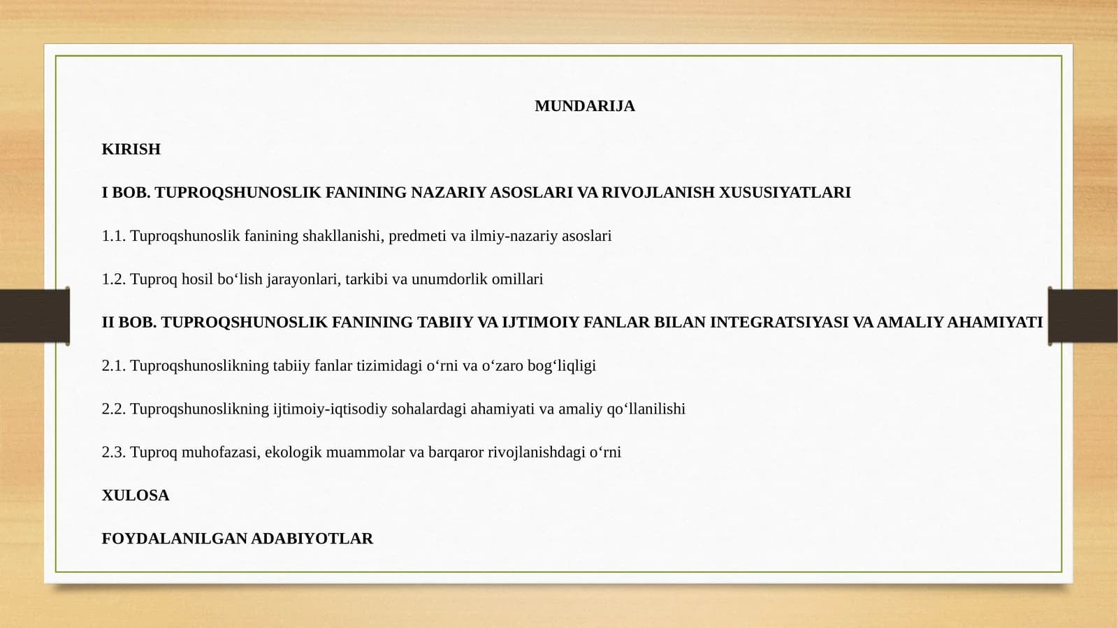TUPROQSHUNOSLIK FANINING NAZARIY ASOSLARI VA RIVOJLANISH XUSUSIYATLARI