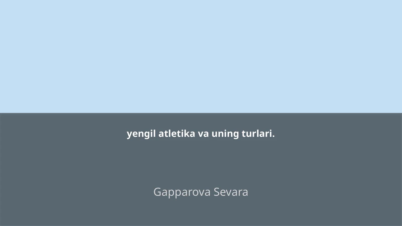 Yengil Atletika va uning Turlari