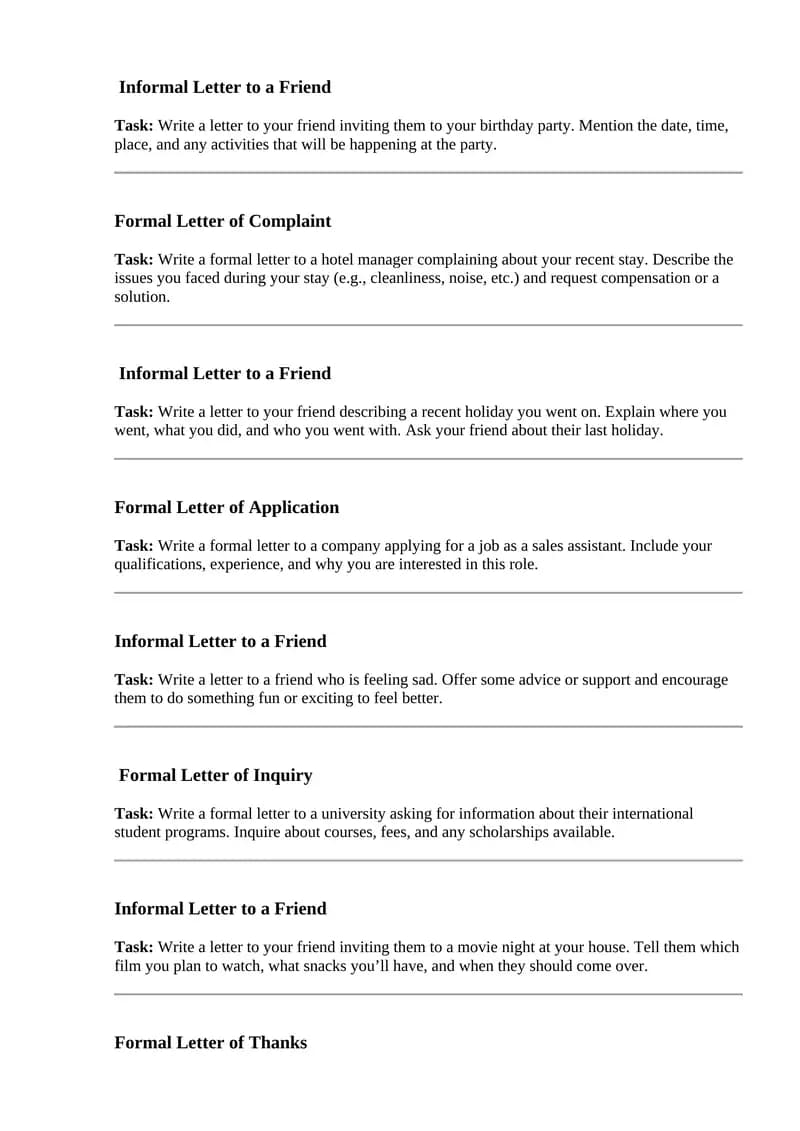 Formal Letter of Inquiry