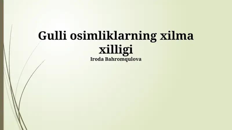 Yetishtirilgan o'simliklarning xilma-xilligi