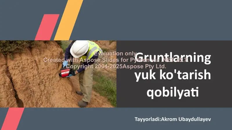 Gruntlarning yuk ko'tarish qobilyati