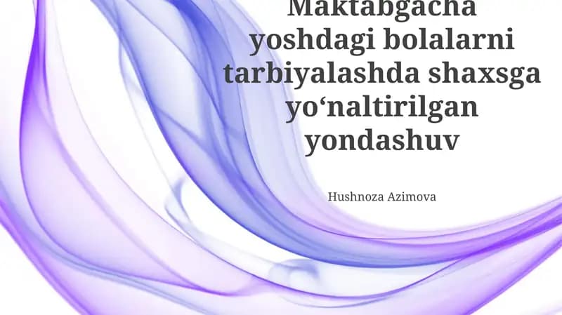 Shaxsga yo'naltirilgan yondashuv