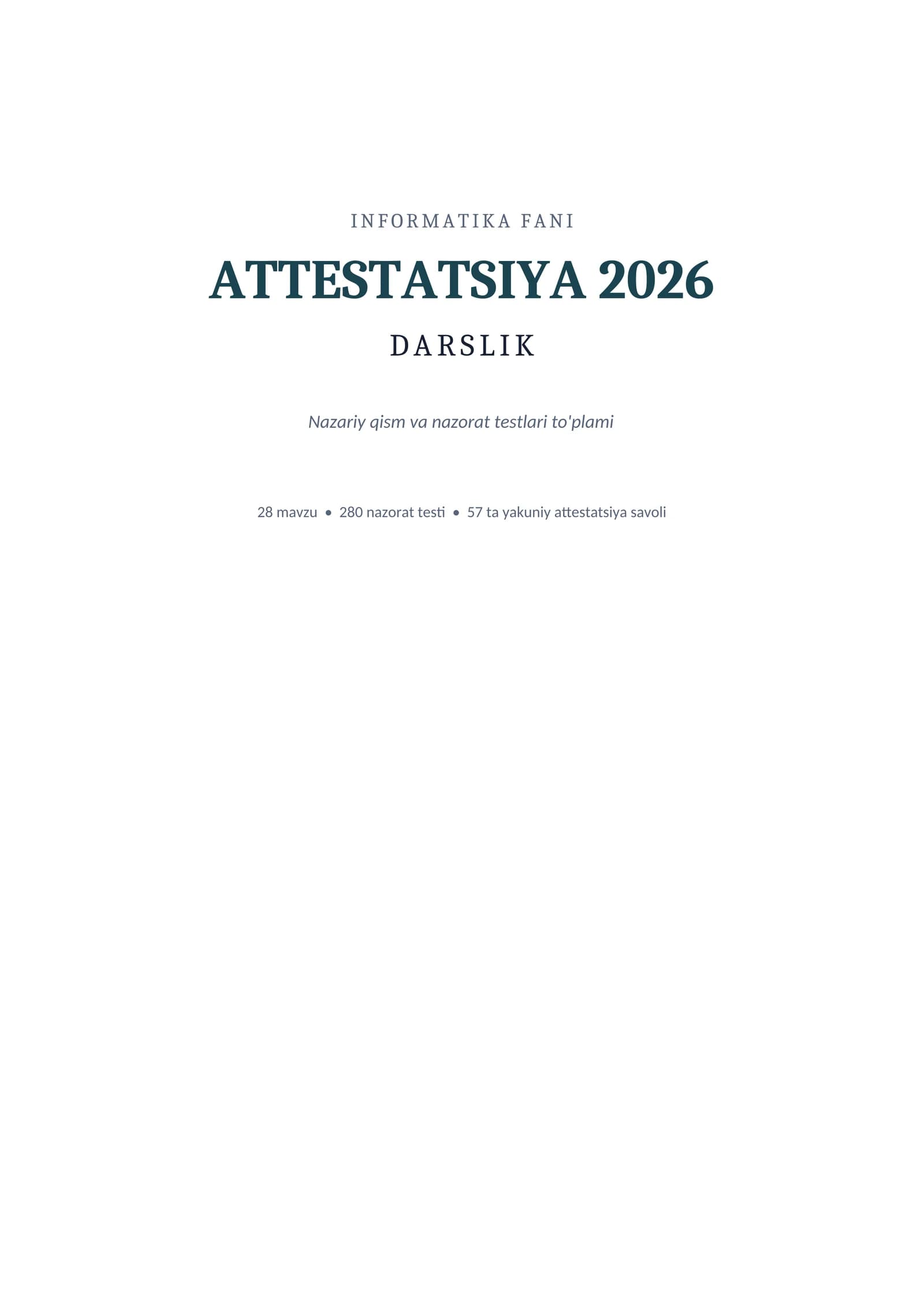 Attestatsiya 2026 kitobi