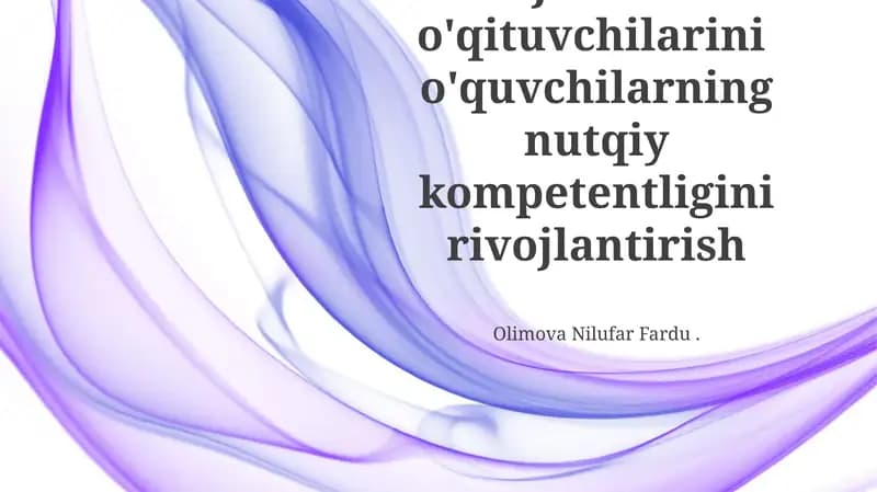Bo'lajak ona tili o'qituvchilarini o'qituvchi