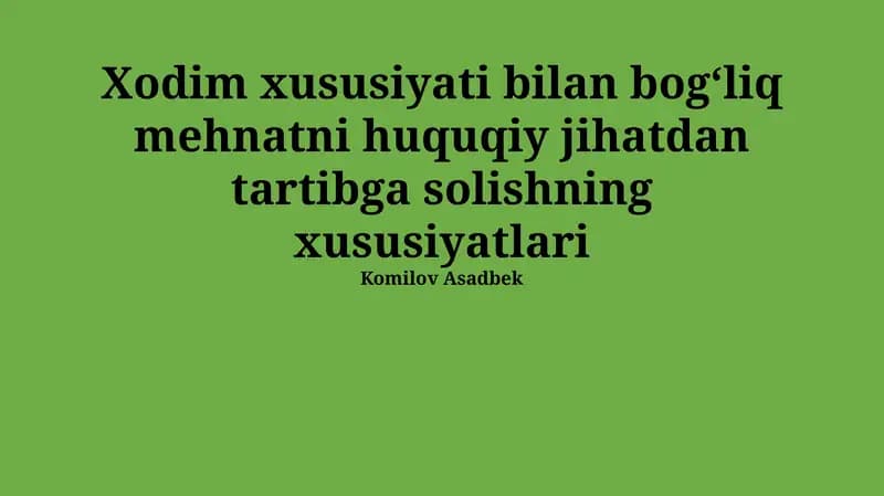 Nogironlarning mehnat huquqlari