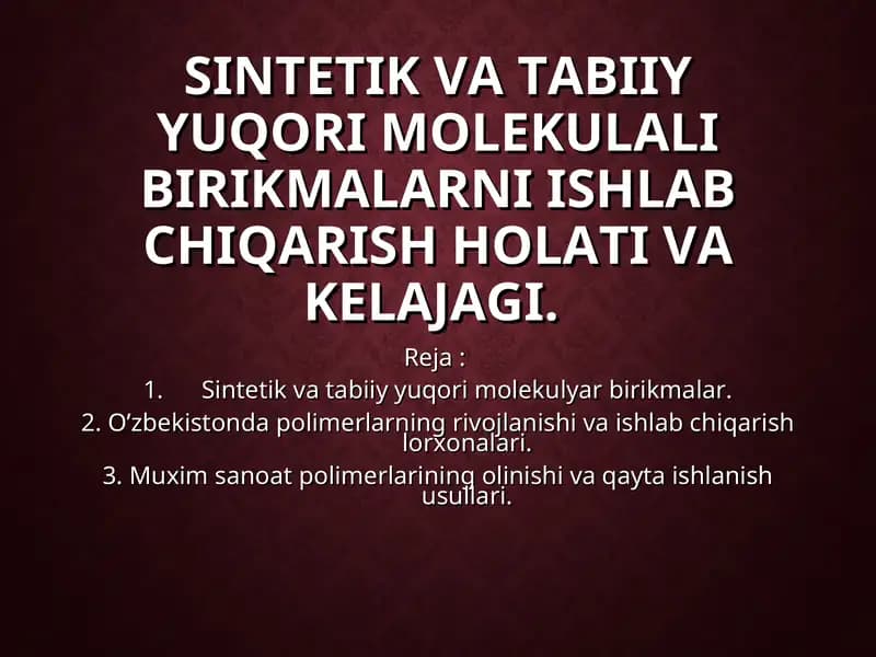 Polimerlar