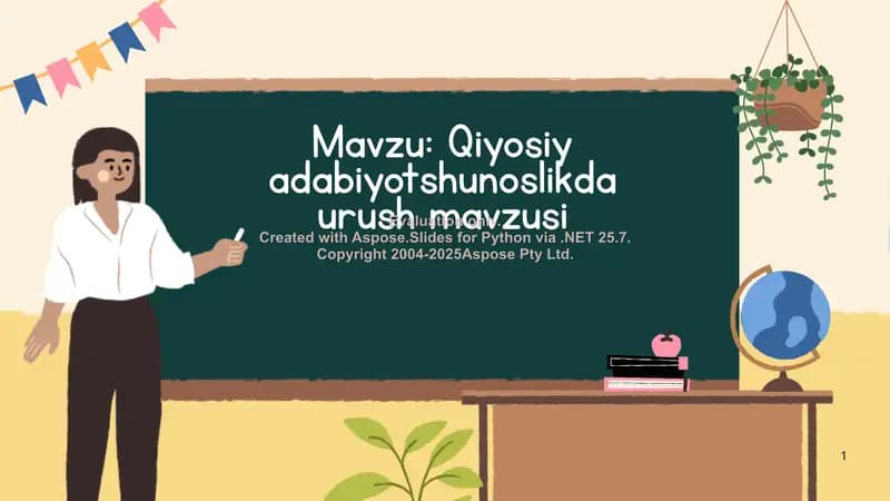 Qiyosiy adabiyotshunoslikda urush mavzusi