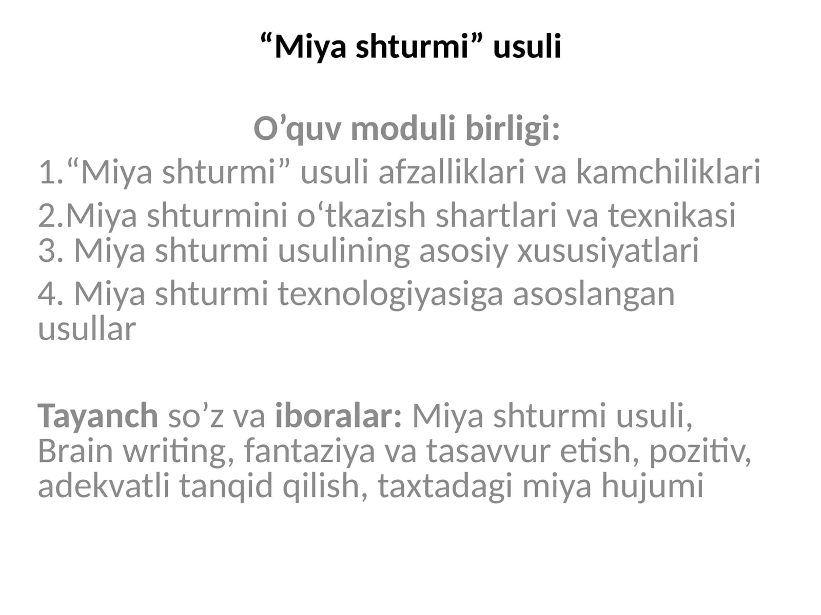 “Miyashturmi”usuli