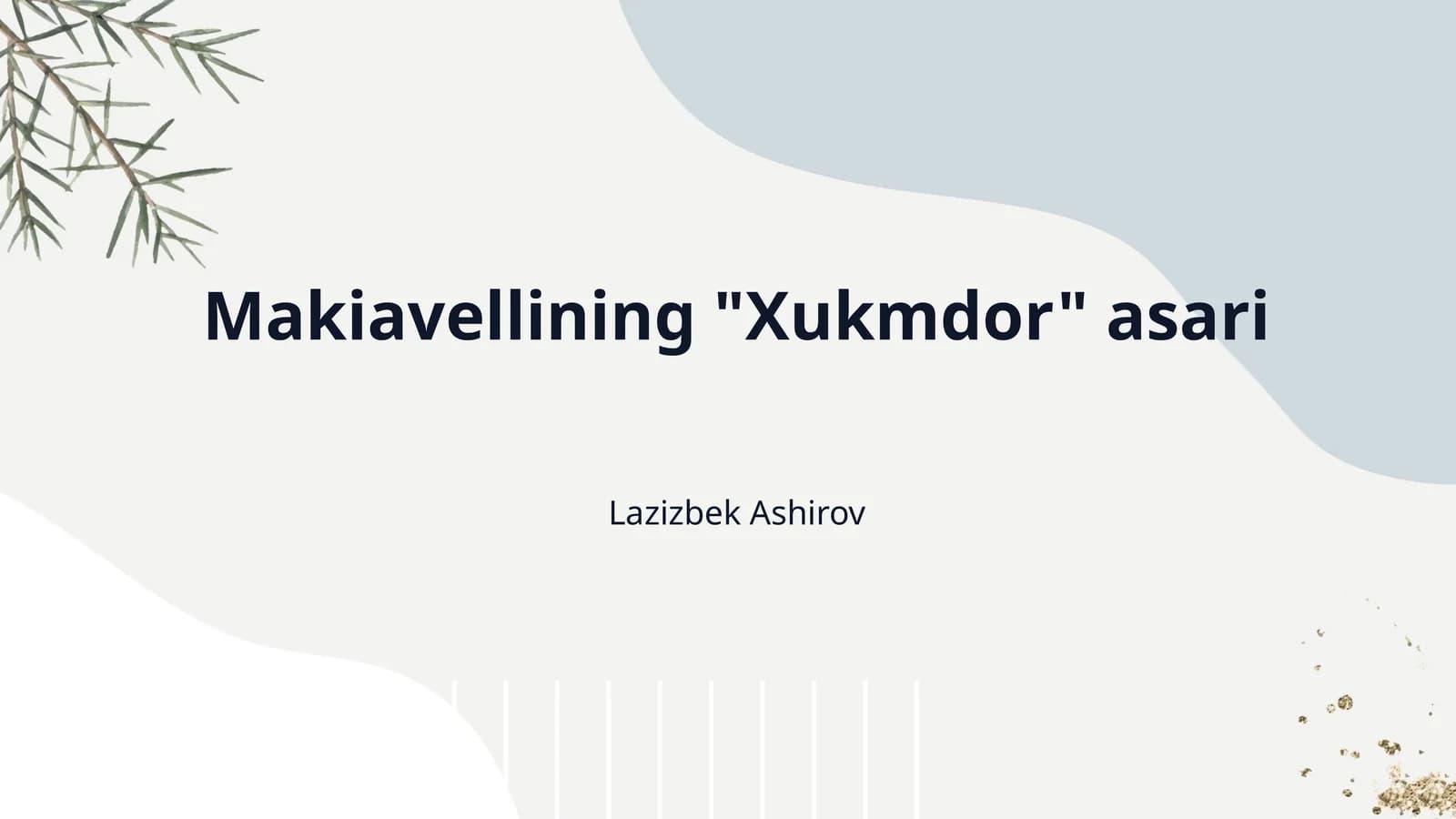 Makiavellining "Xukmdor" asari