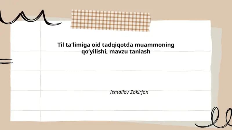 Til Ta'limida Innovatsion Yondashuvlar