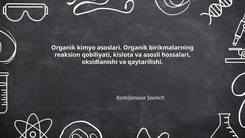 Organik kimyo asoslari