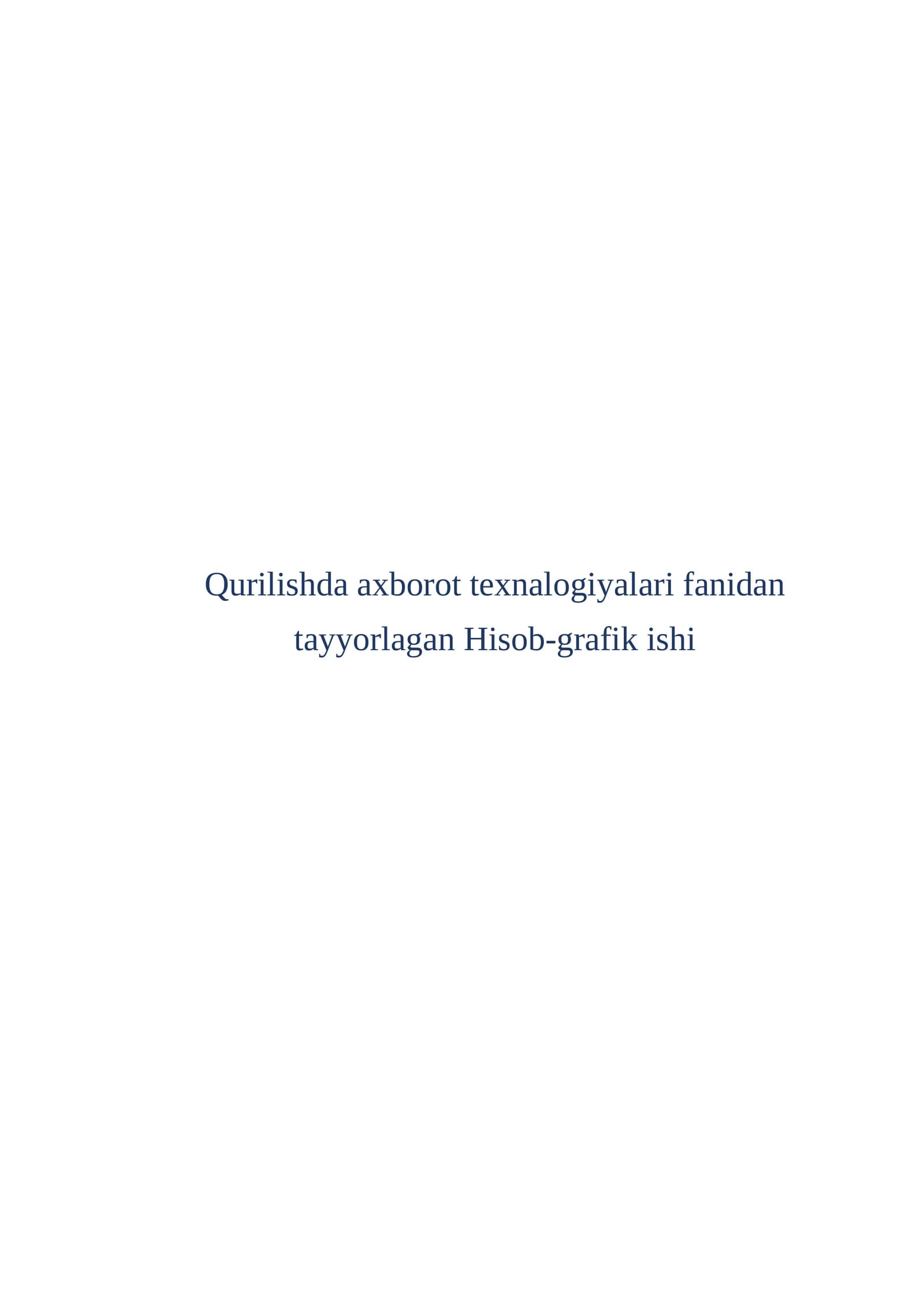 Hisob-grafik ishi