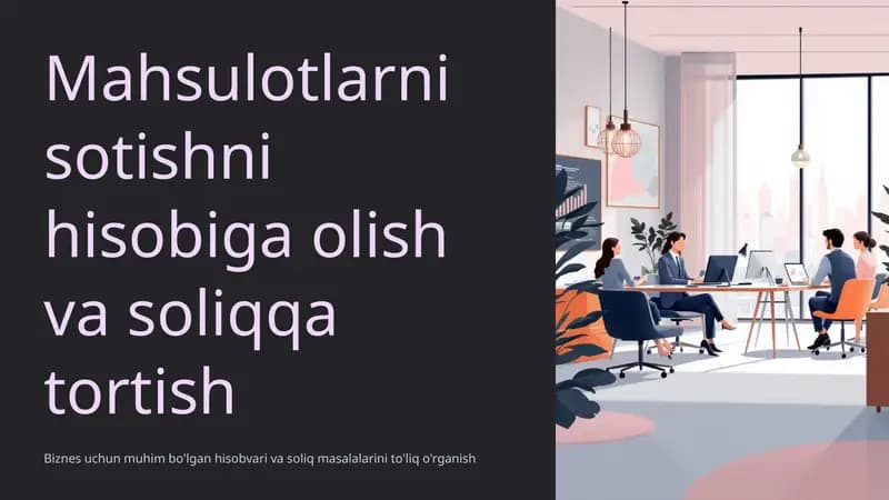 Mahsulot/ish/xizmat sotuvi: Asosiy tushunchalar