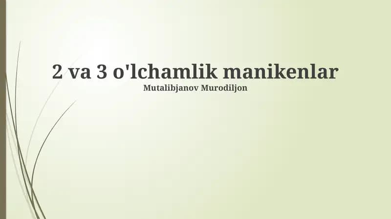 2 va 3 o'lchamlik manikenlar