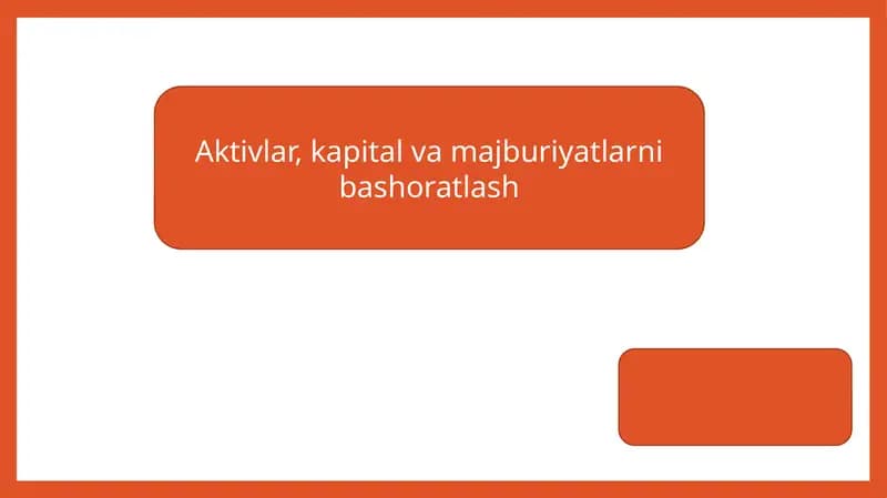 Aktivlar, kapital va majburiyatlarni bashoratlash