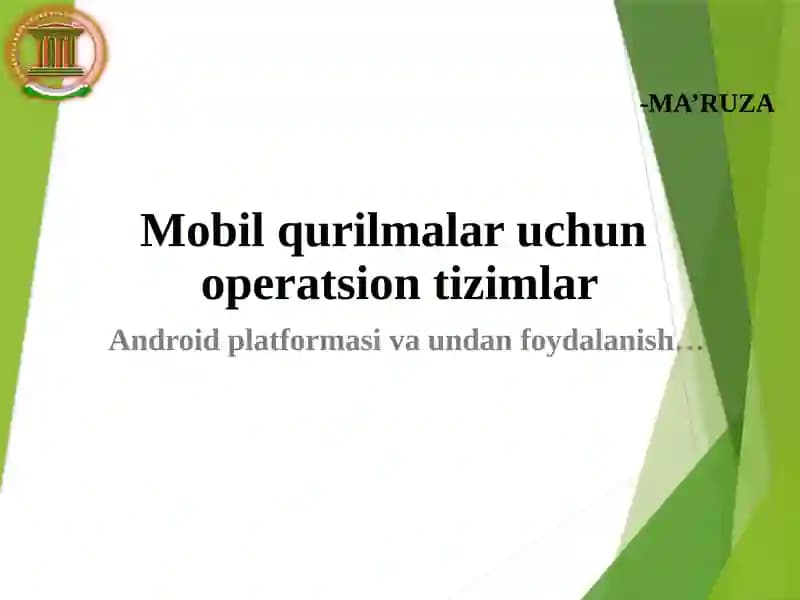 Mobil qurilmalar uchun operatsion tizimlar