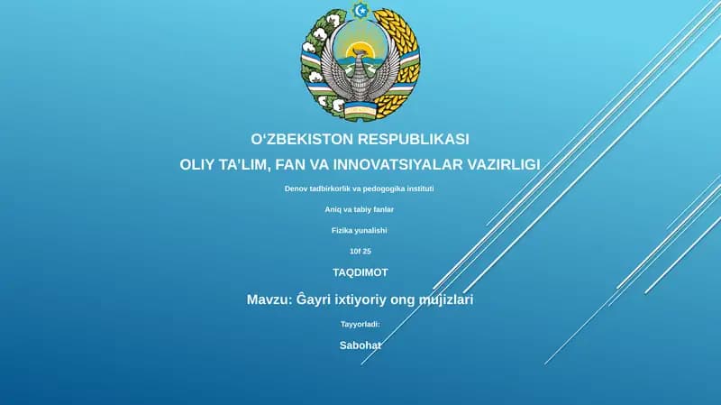 Ongning beixtiyoriy mo'jizalari