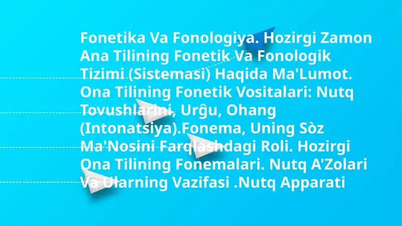 Fonetika Va Fonologiya
