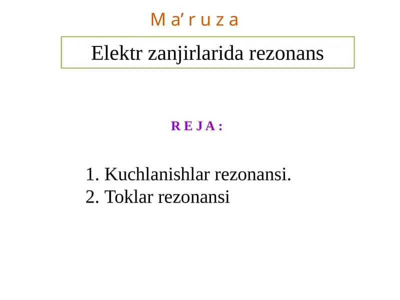 Elektrzanjirlaridarezonans