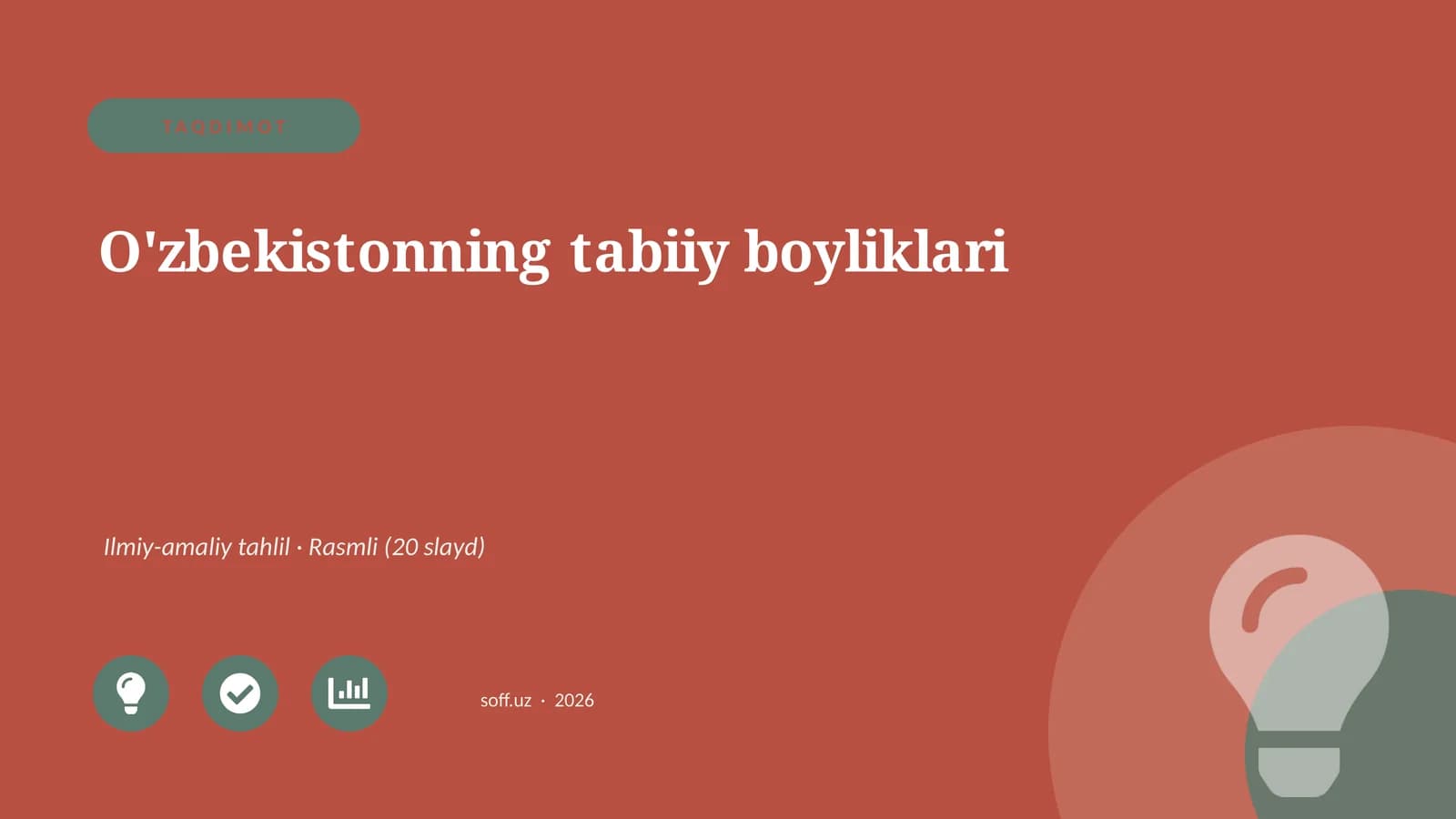 O'zbekistonning tabiiy boyliklari