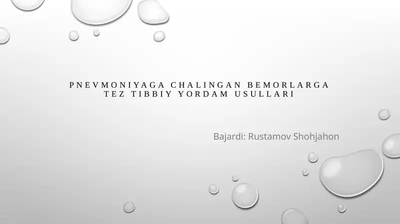 Pnevmoniyagachalinganbemorlargateztibbiyyordamusullari