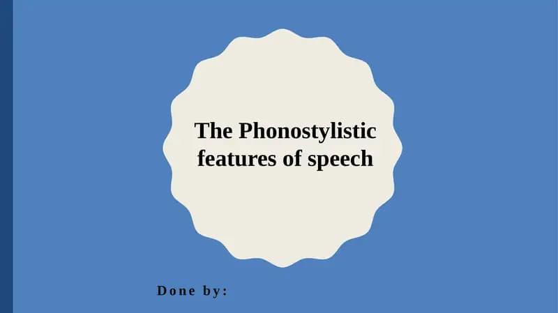 The Phonostylistic features of speech. Syllable division and its types. Classification of english consonant and vowel phonemes.