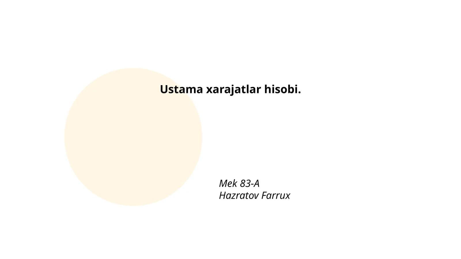 Ustama xarajatlar hisobi