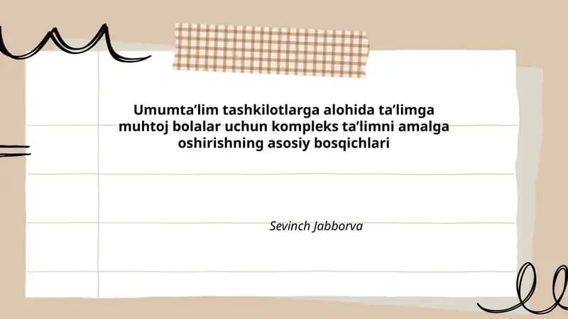 Umumta'lim tashkilotlarga alohida ta'lim uchun kompleks ta'lim