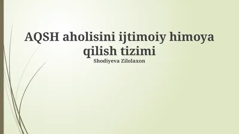 AQSH aholisini ijtimoiy himoya qilish tizimi: Asosiy dasturlar