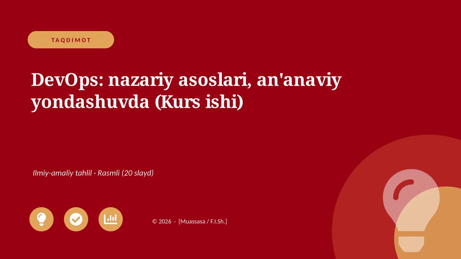 DevOps: nazariy asoslari, an'anaviy yondashuvda (Kurs ishi)
