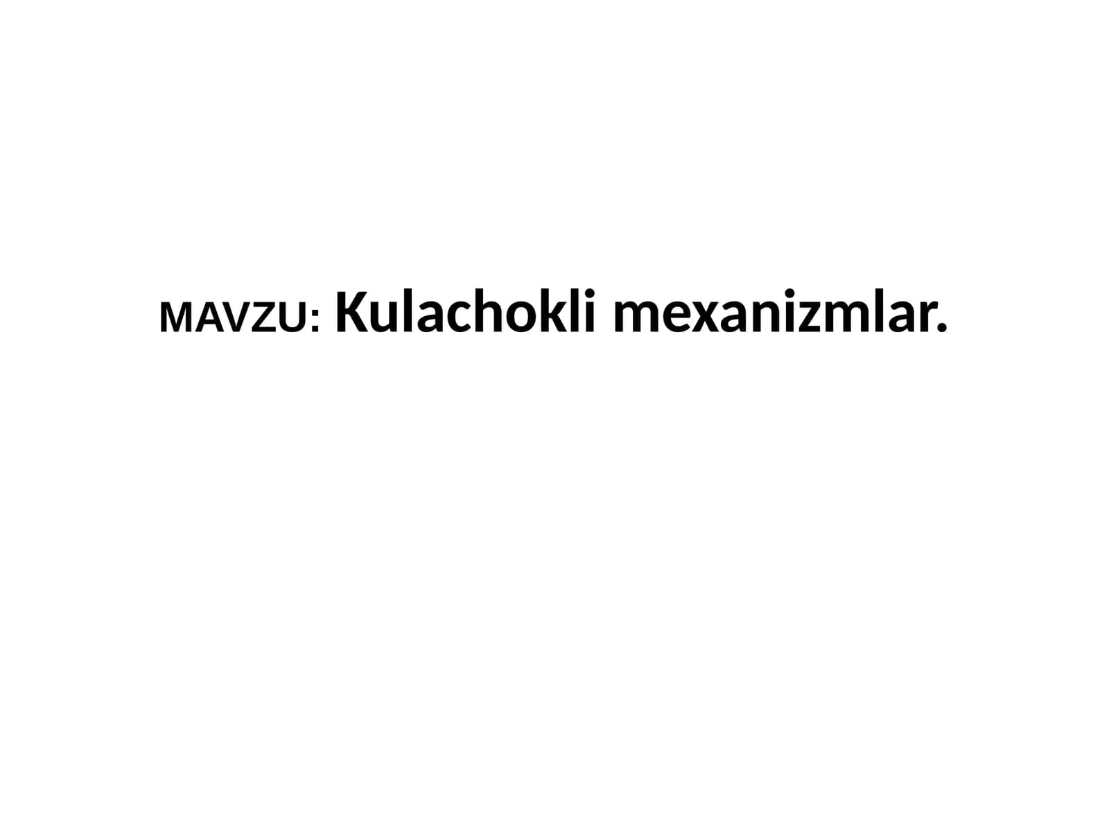 Kulachokli mexanizmlar