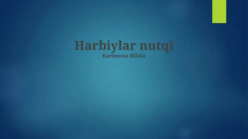 Harbiylar nutqi