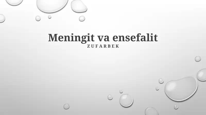 Meningit va ensefalit
