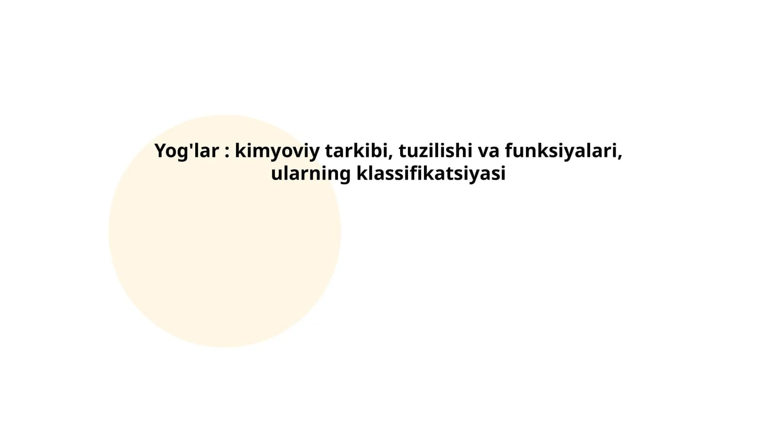 Yog'lar: kimyoviy tarkibi, tuzilishi va funksiyalari, ularning klassifikatsiyasi