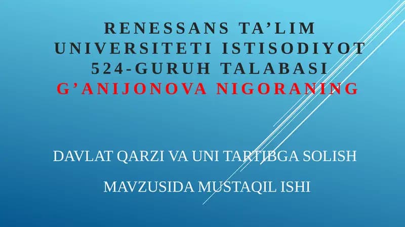 Davlat qarzini boshqarish