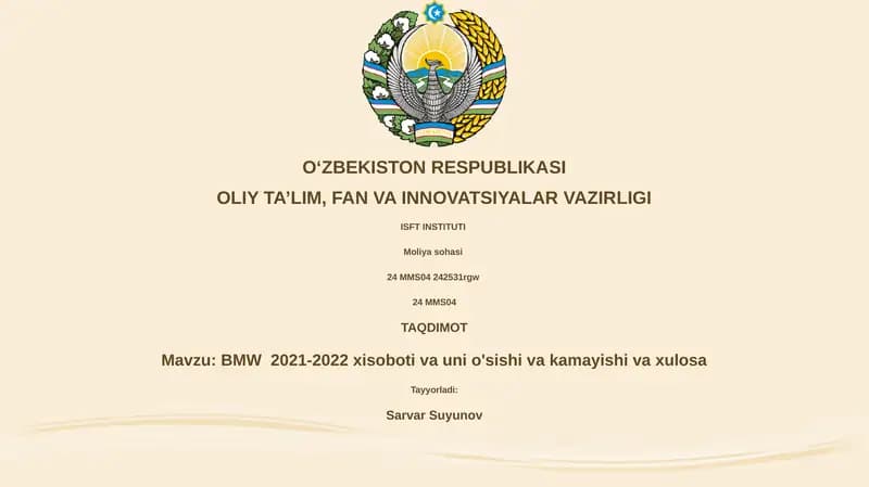 BMW 2021-2022 xisoboti