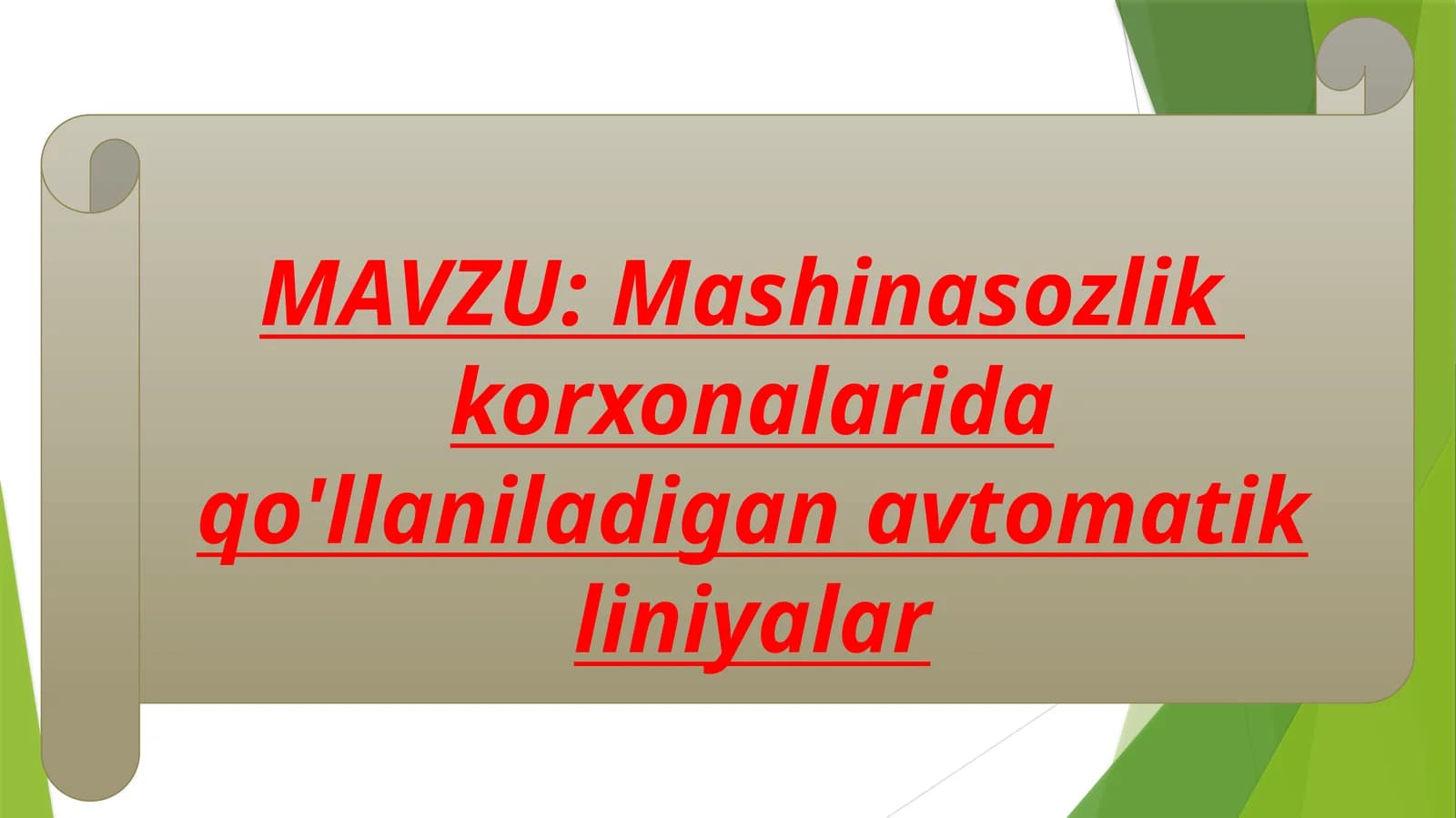 Avtomatlashtirilgan liniyalar