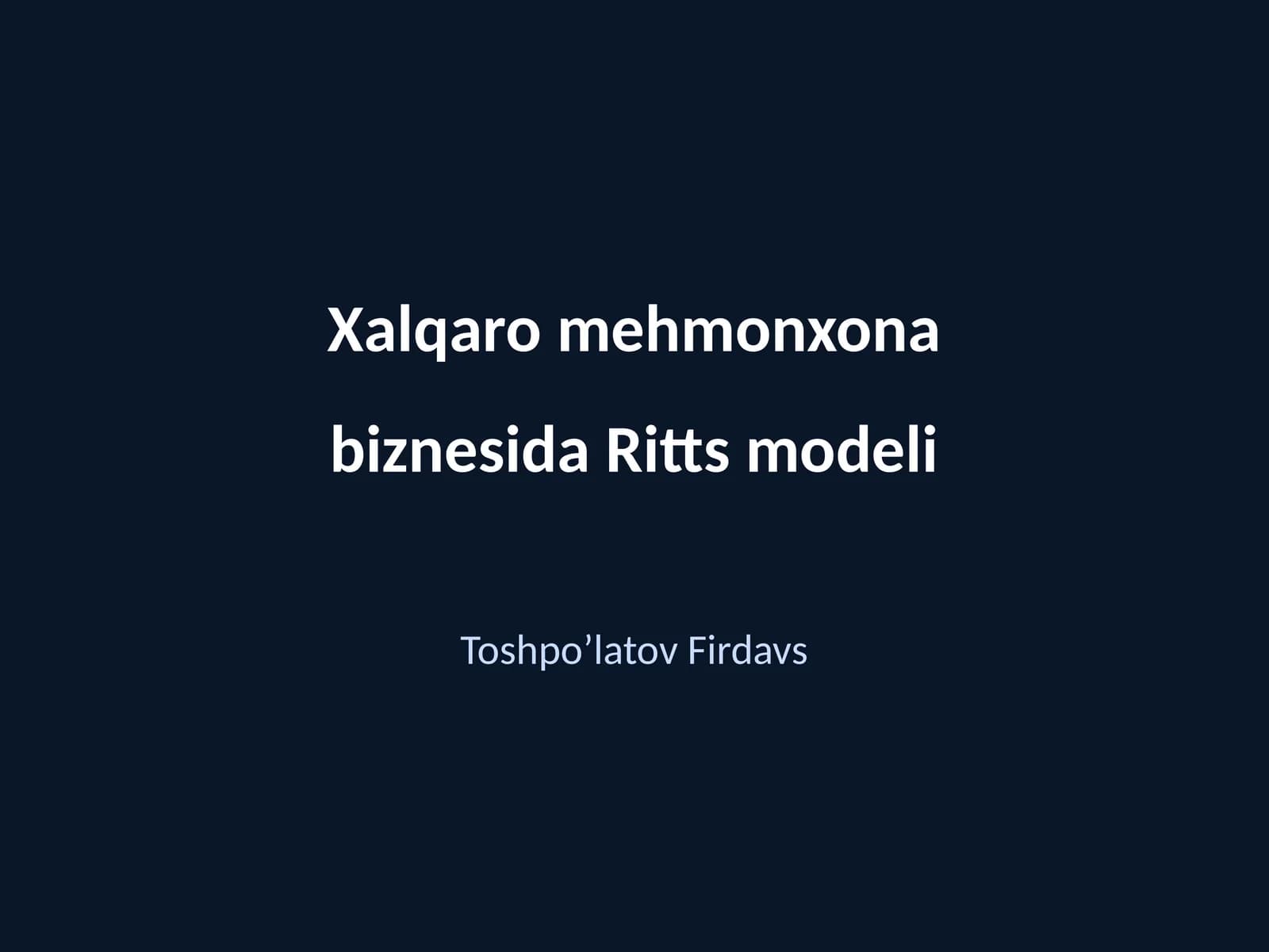 Ritts modeli