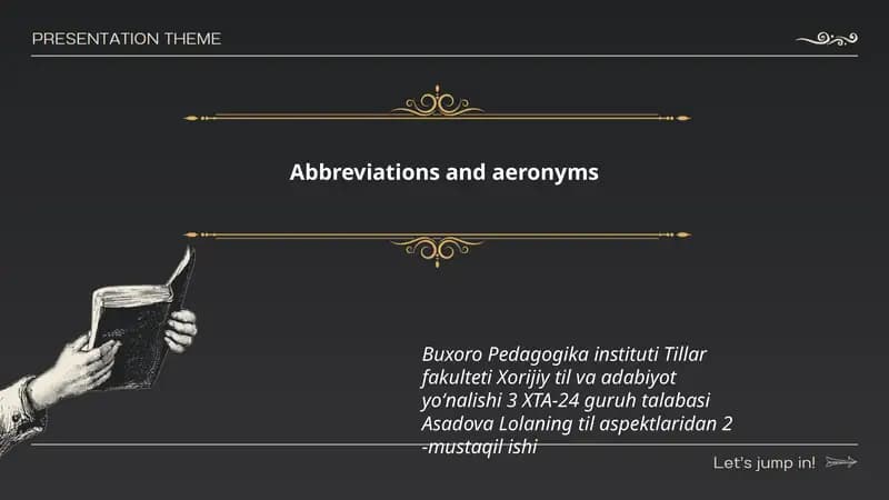 Abbreviations and aeronyms