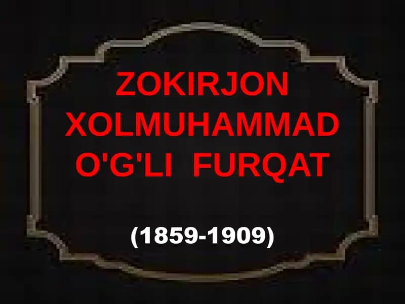 Zokirjon Xolmuhammad O'g'li Furqat