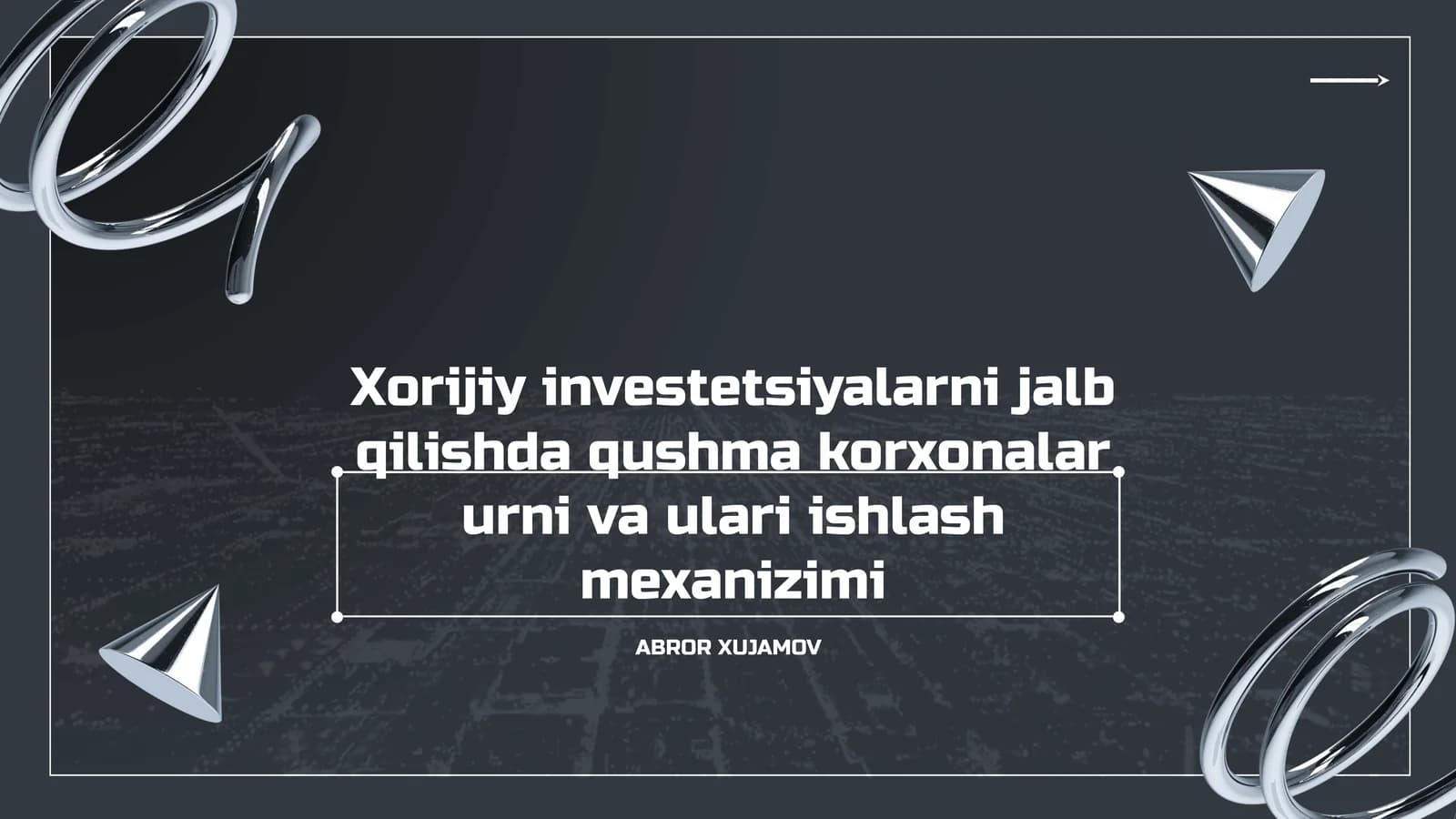 Qushma korxonalar urni va ulari ishlash mexanizimi