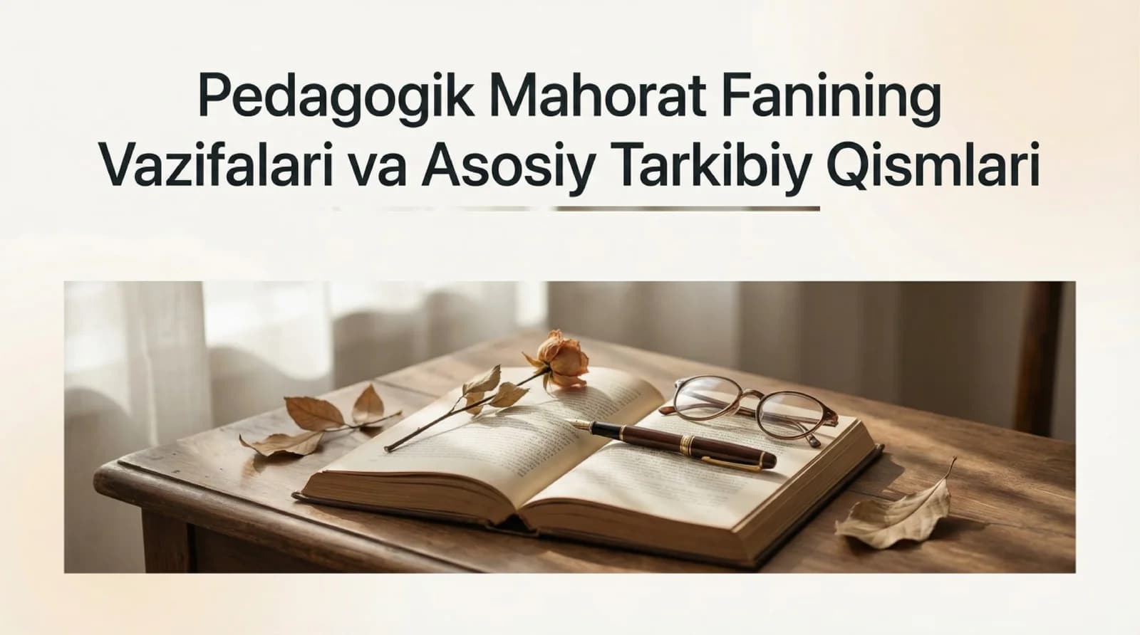 Pedagogik mahorat fanining predmeti va vazifalari