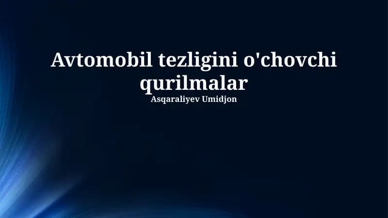 Lazer tezlik o'lchagichlar